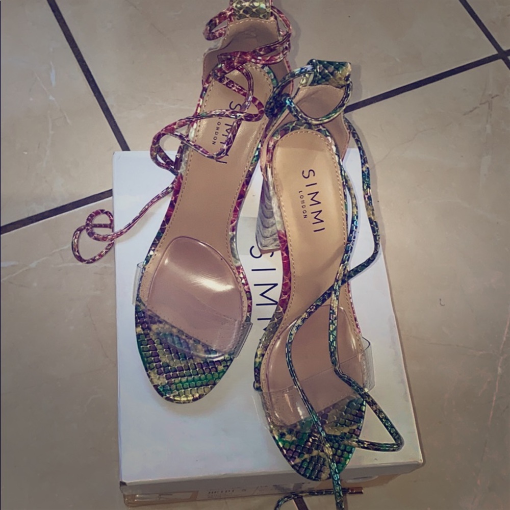 Heidi tie Up Colorful Heels.